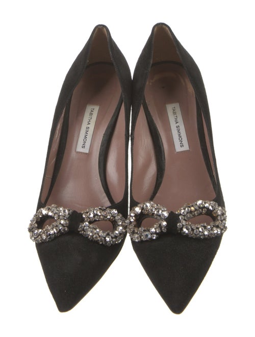 Tabitha Simmons Suede Floral Print Pumps