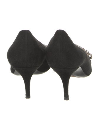 Tabitha Simmons Suede Floral Print Pumps