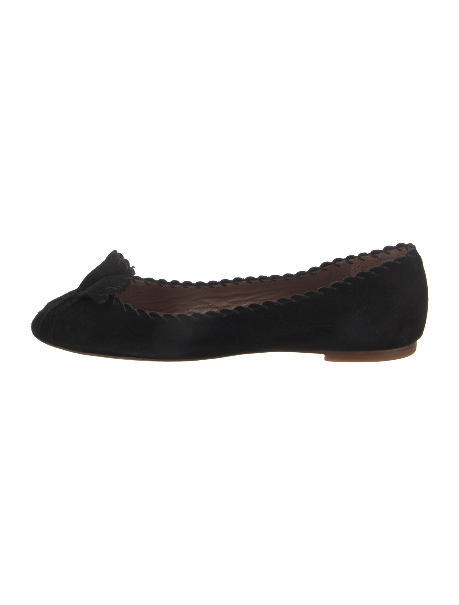 Tabitha Simmons Suede Whipstitch Trim Ballet Flats