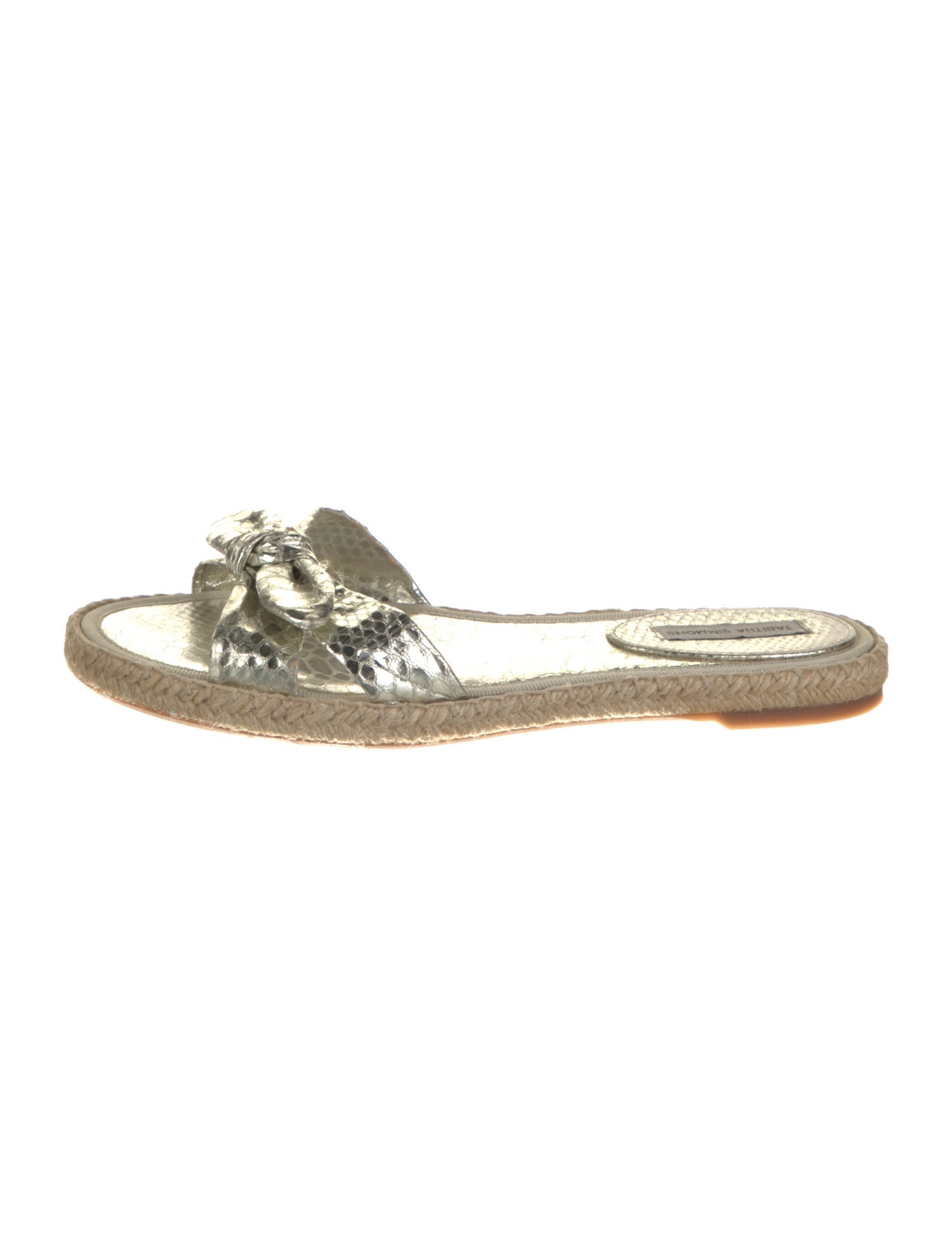Tabitha Simmons Leather Bow Accents Slides