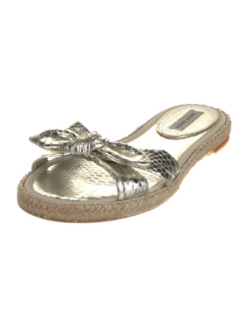 Tabitha Simmons Leather Bow Accents Slides