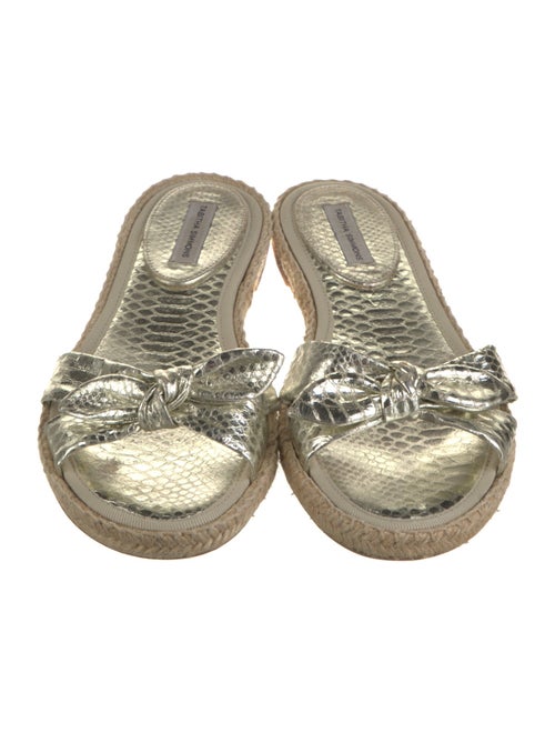 Tabitha Simmons Leather Bow Accents Slides