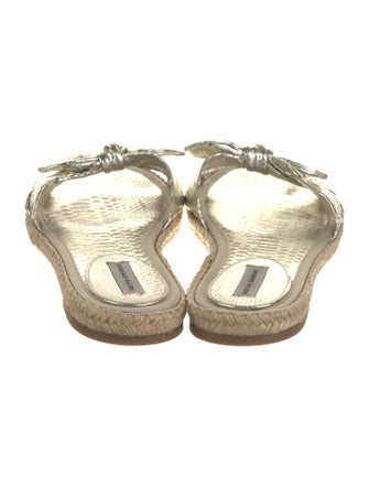 Tabitha Simmons Leather Bow Accents Slides