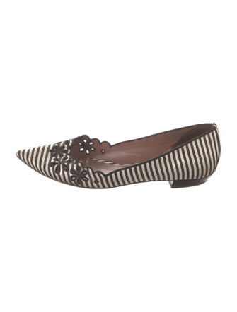 Tabitha Simmons Canvas Striped Ballet Flats