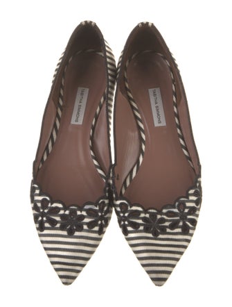 Tabitha Simmons Canvas Striped Ballet Flats