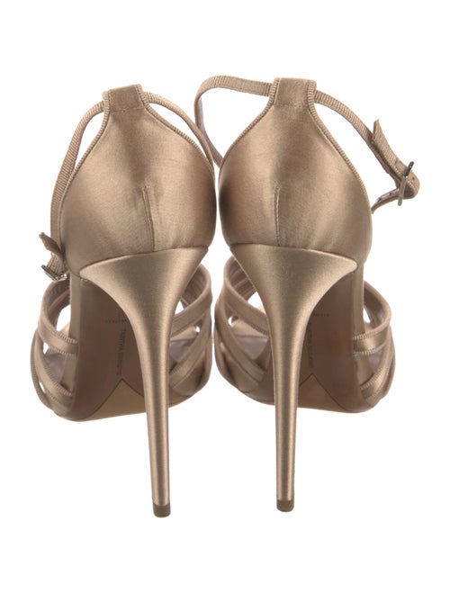 Tabitha Simmons Satin Crystal Embellishments T-Strap Sandals