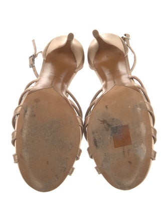 Tabitha Simmons Satin Crystal Embellishments T-Strap Sandals