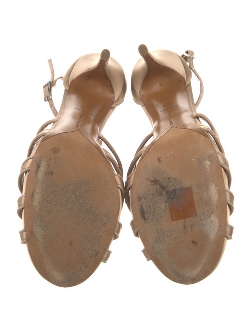 Tabitha Simmons Satin Crystal Embellishments T-Strap Sandals