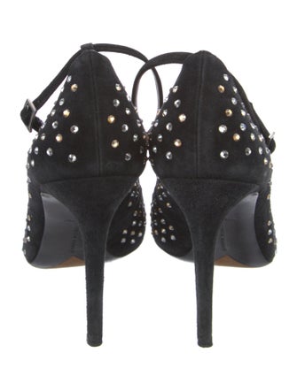 Tabitha Simmons Suede Crystal Embellishments Pumps