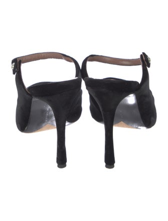 Tabitha Simmons Suede Crystal Embellishments Slides