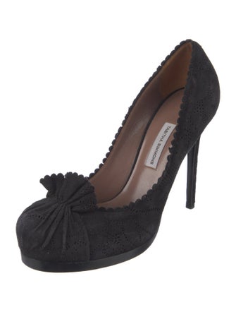 Tabitha Simmons Suede Scalloped Accent Pumps