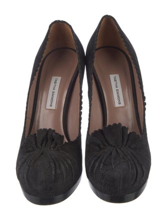 Tabitha Simmons Suede Scalloped Accent Pumps