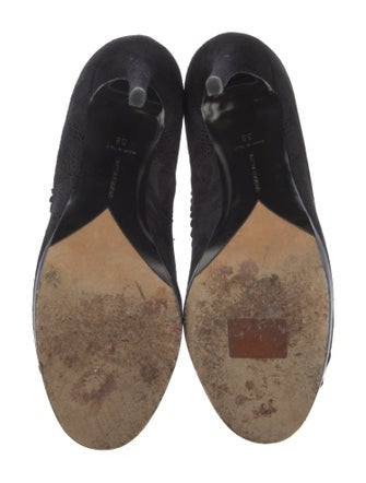 Tabitha Simmons Suede Scalloped Accent Pumps