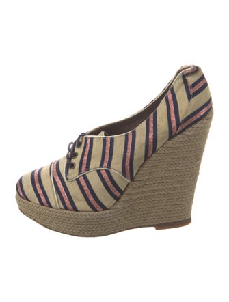 Tabitha Simmons Canvas Striped Pumps