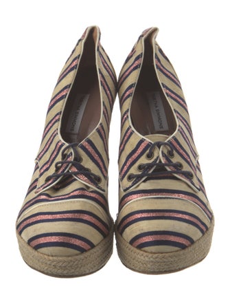 Tabitha Simmons Canvas Striped Pumps