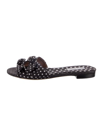 Tabitha Simmons Polka Dot Print Bow Accents Slides