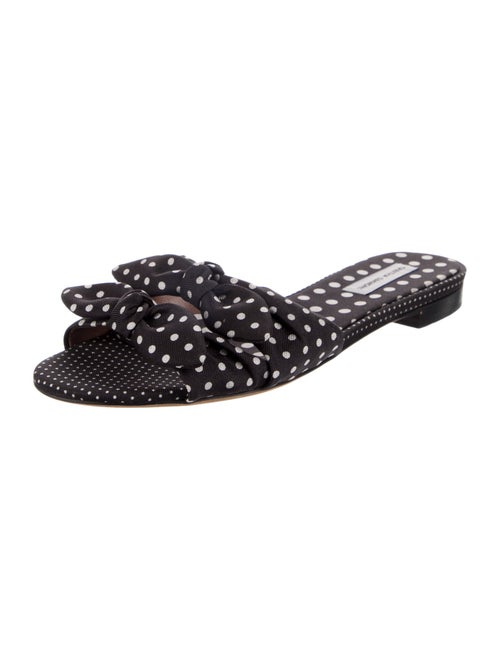 Tabitha Simmons Polka Dot Print Bow Accents Slides