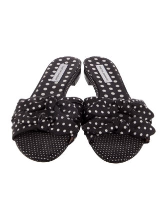 Tabitha Simmons Polka Dot Print Bow Accents Slides