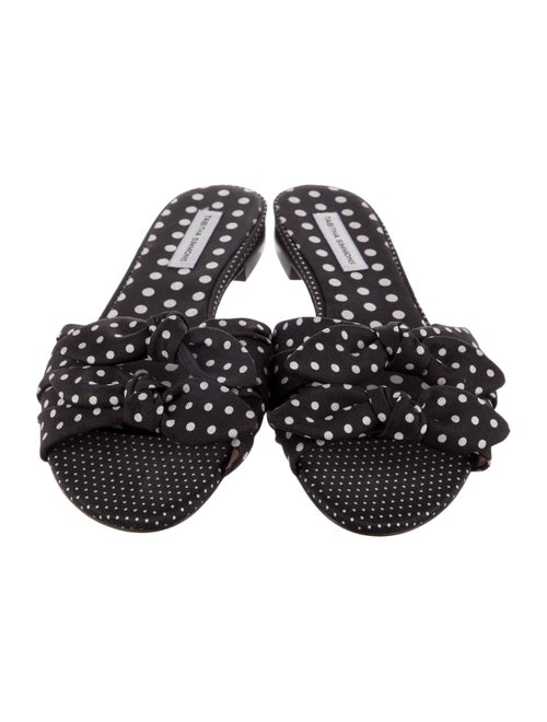Tabitha Simmons Polka Dot Print Bow Accents Slides