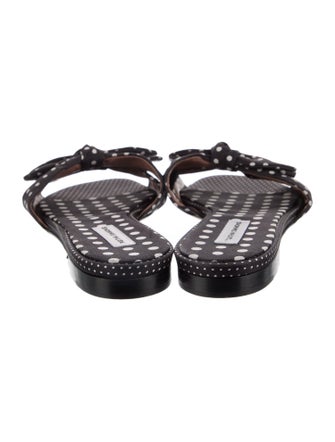Tabitha Simmons Polka Dot Print Bow Accents Slides