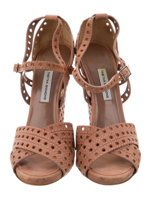 Tabitha Simmons Leather Lasercut Accents Sandals