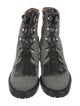 Tabitha Simmons Plaid Print Fringe Trim Accent Combat Boots