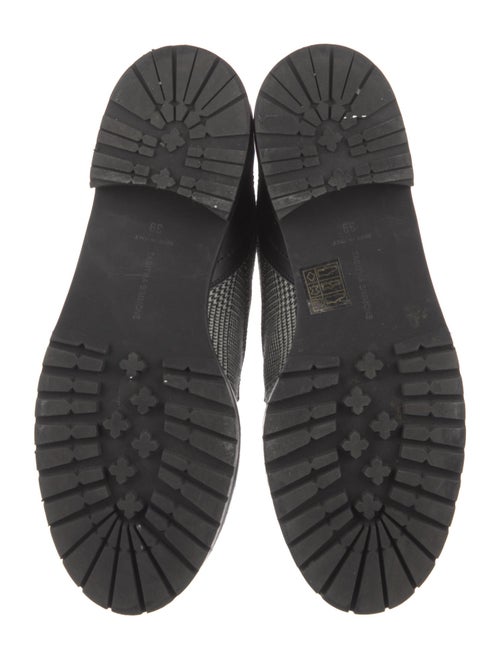 Tabitha Simmons Plaid Print Fringe Trim Accent Combat Boots