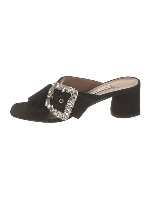 Tabitha Simmons Suede Crystal Embellishments Slides