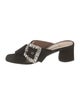 Tabitha Simmons Suede Crystal Embellishments Slides