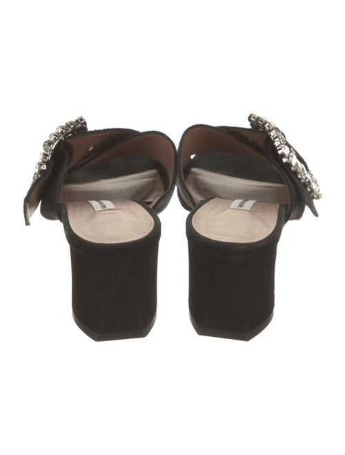 Tabitha Simmons Suede Crystal Embellishments Slides