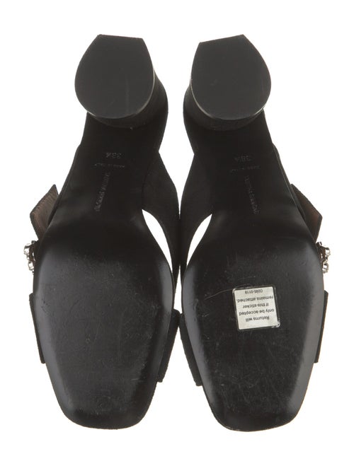 Tabitha Simmons Suede Crystal Embellishments Slides