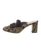 Tabitha Simmons Printed Fur Trim Mules