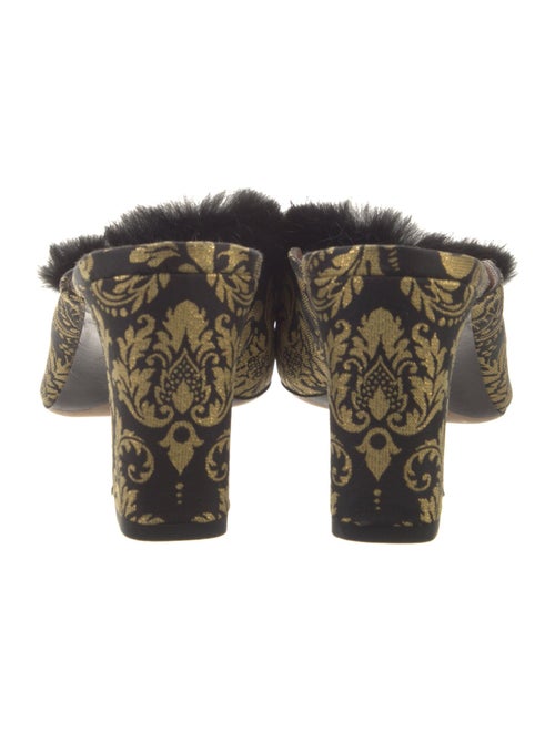 Tabitha Simmons Printed Fur Trim Mules