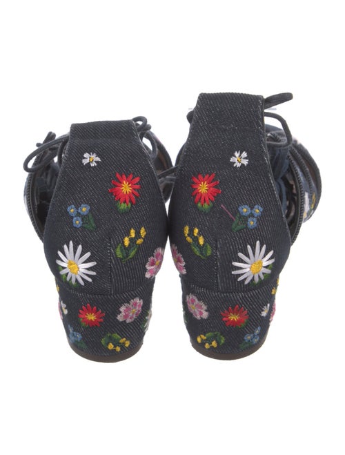 Tabitha Simmons Denim Tassel Accents Gladiator Sandals