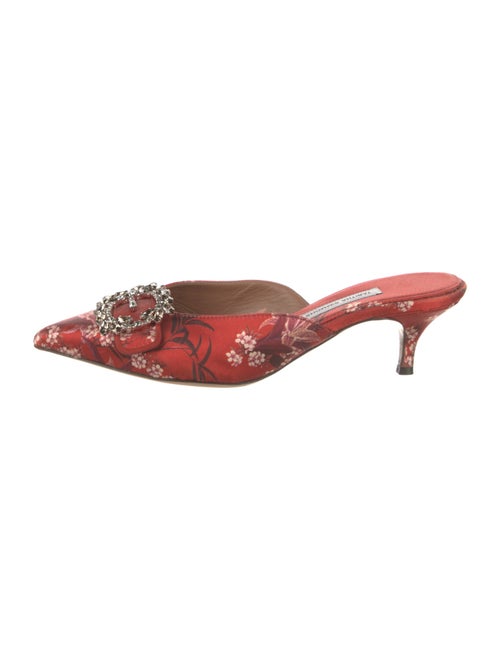 Tabitha Simmons Satin Floral Print Mules