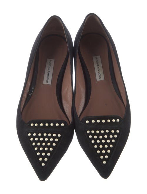 Tabitha Simmons Suede Crystal Embellishments Flats