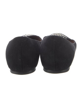 Tabitha Simmons Suede Crystal Embellishments Flats