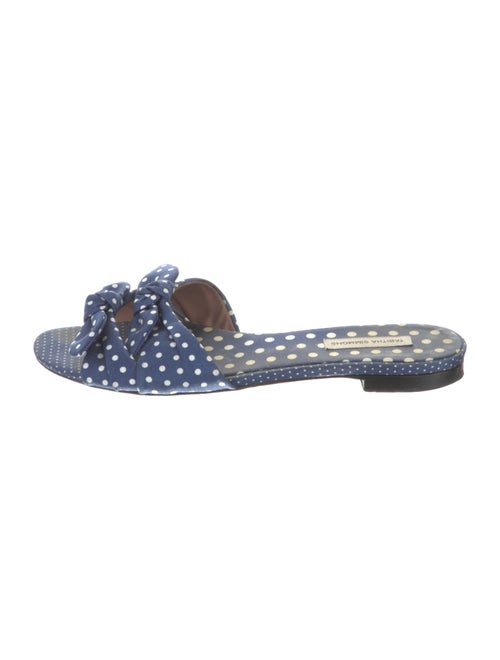 Tabitha Simmons Polka Dot Print Bow Accents Slides