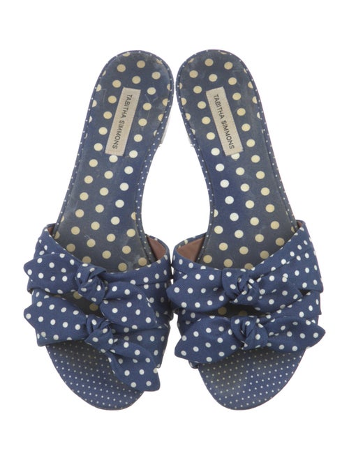 Tabitha Simmons Polka Dot Print Bow Accents Slides