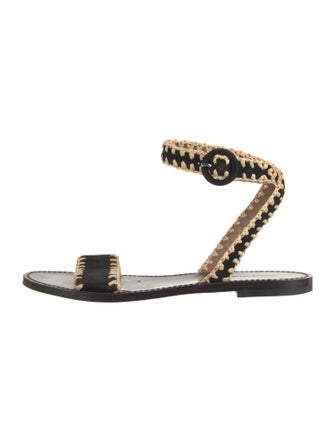 Tabitha Simmons Suede Whipstitch Trim Sandals