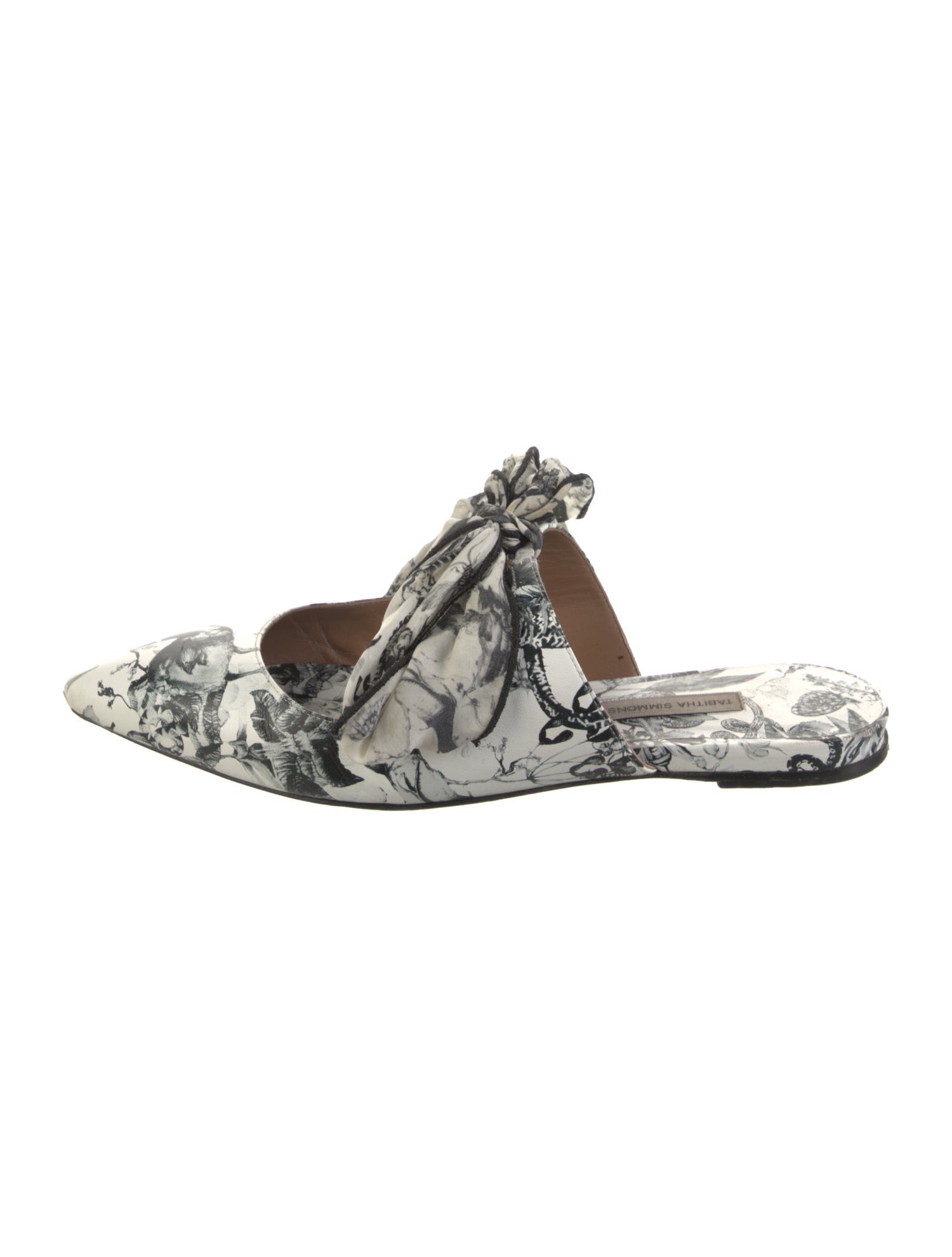 Tabitha Simmons Leather Floral Print Mules