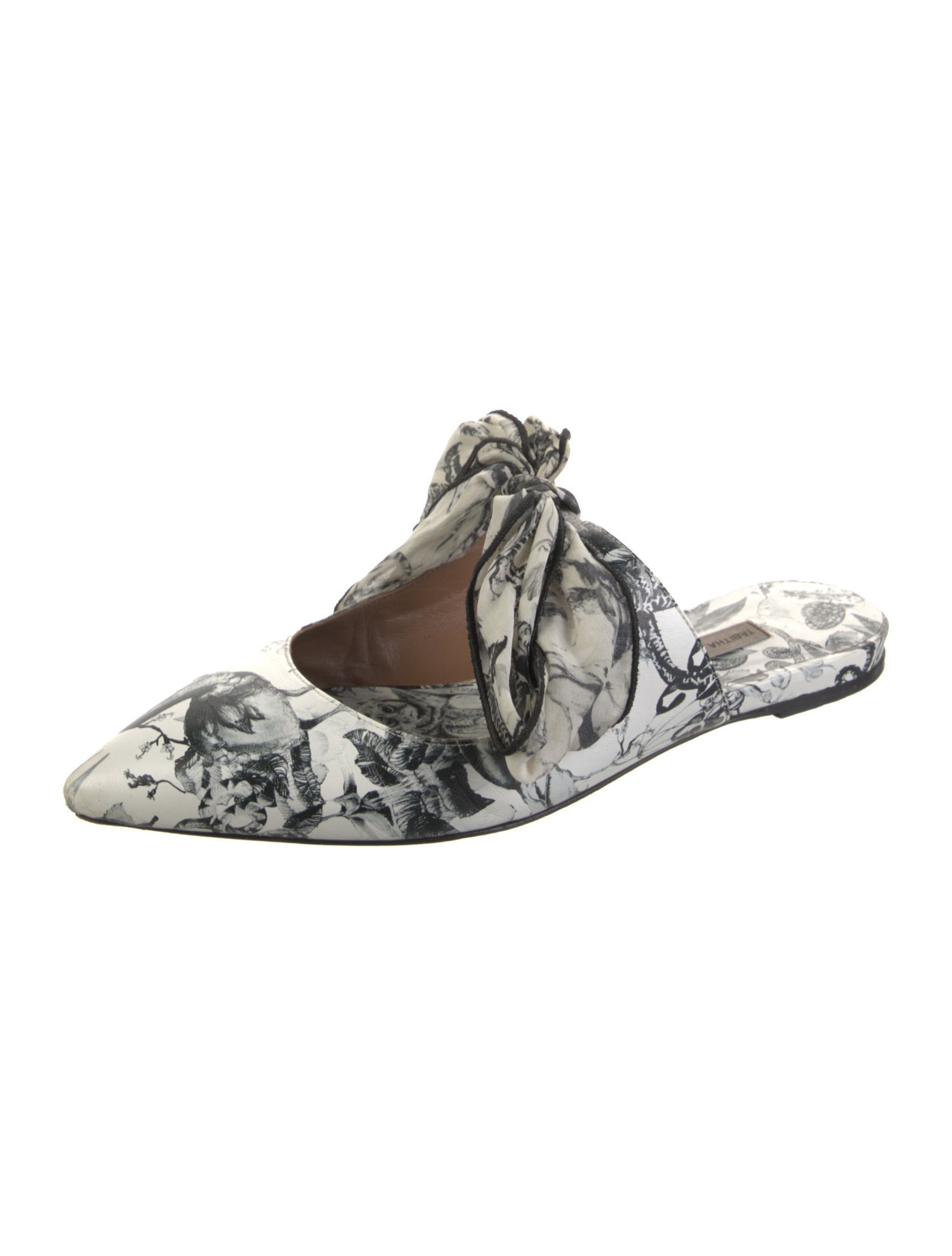 Tabitha Simmons Leather Floral Print Mules