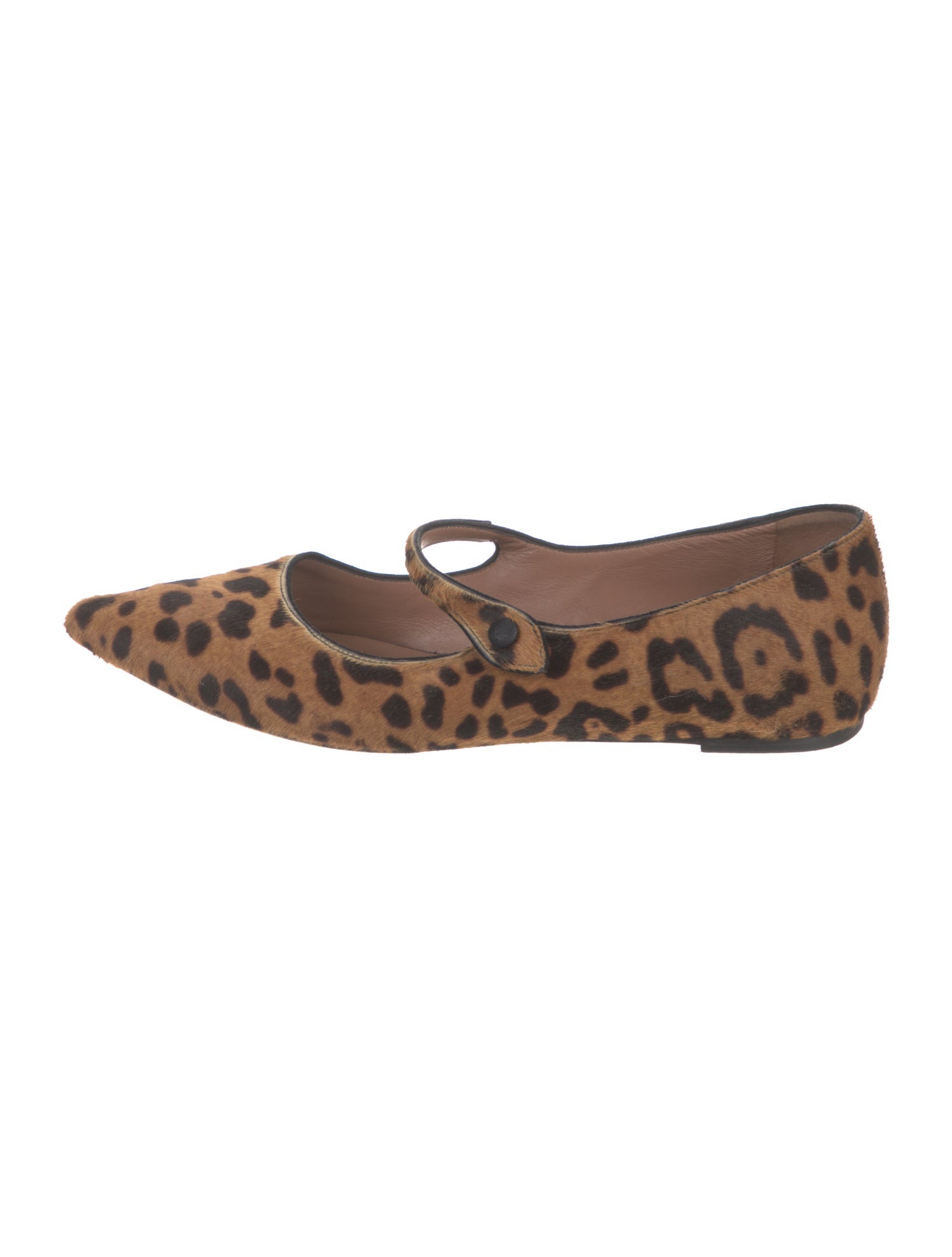 Tabitha Simmons Calf Hair Animal Print Mary Jane Flats
