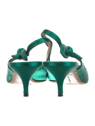 Tabitha Simmons Satin Bow Accents Slingback Pumps