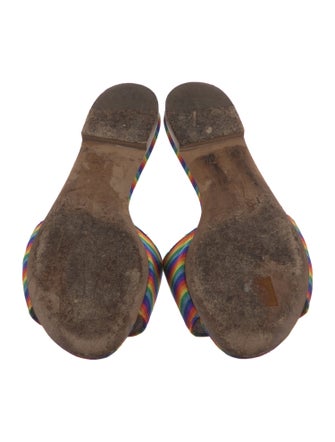 Tabitha Simmons Canvas Striped Slides