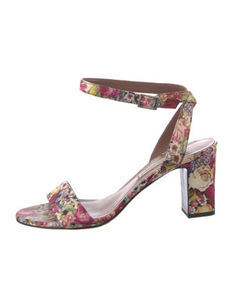 Tabitha Simmons Leather Floral Print Sandals