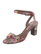 Tabitha Simmons Leather Floral Print Sandals