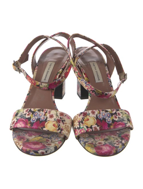 Tabitha Simmons Leather Floral Print Sandals