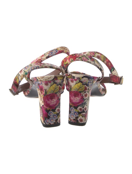 Tabitha Simmons Leather Floral Print Sandals