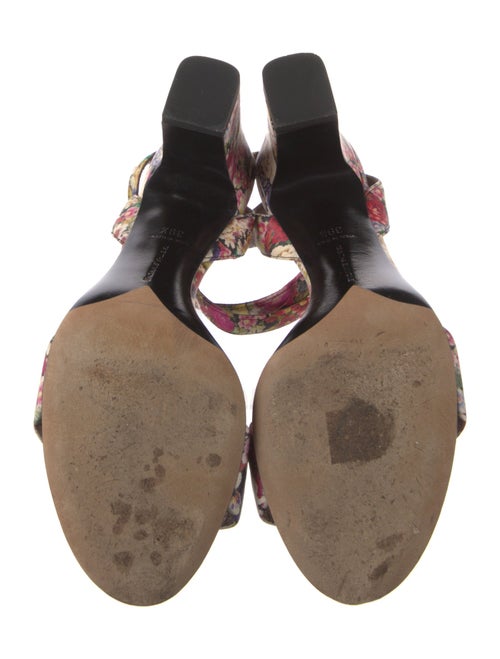 Tabitha Simmons Leather Floral Print Sandals